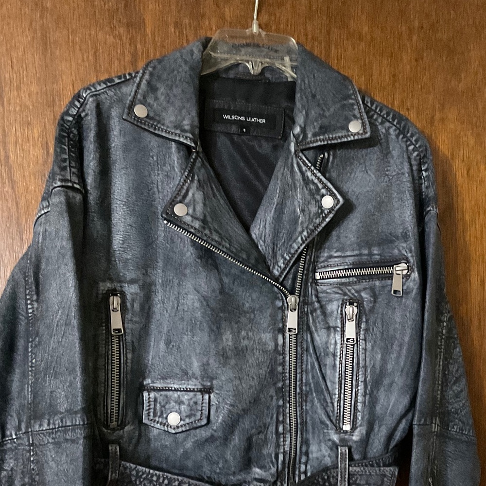 Wilson Leather Cropped Denim Jacket
